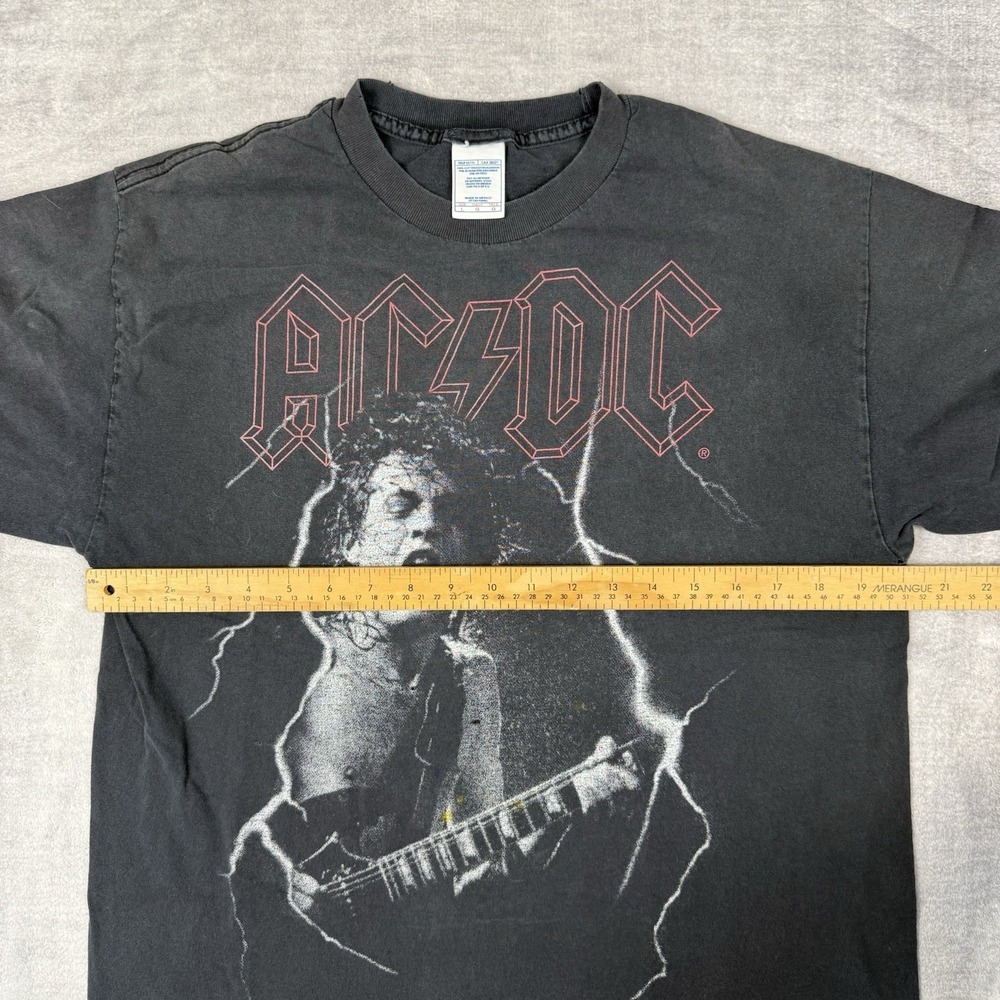 Vtg ACDC Shirt Mens Large Black Liquid Blue Angus Lightning Y2K Band Rock Grunge - Picture 8 of 9